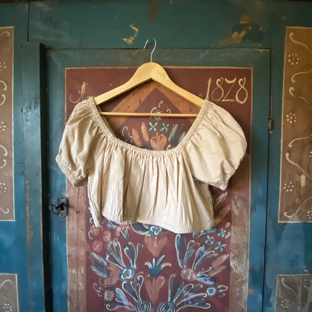 Tan Off (or on) Shoulder Crop Top